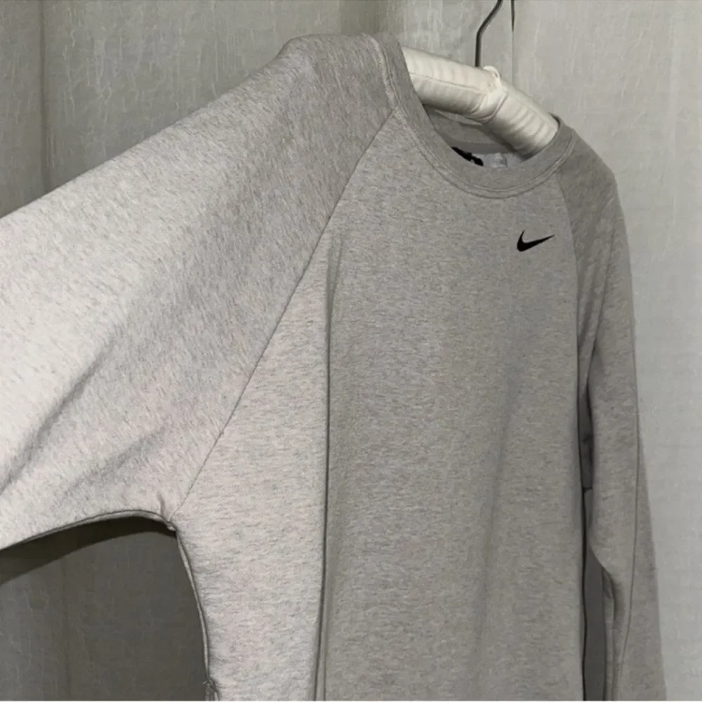 Nike S Silver Gray Oversized High Low Terrycloth Interior Pullover Sweatshirt